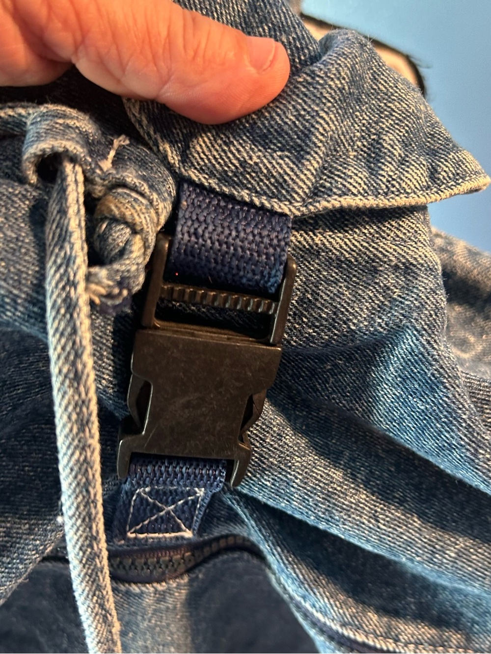 Jordache Denim Drawstring Backpack - Picture 3 of 14